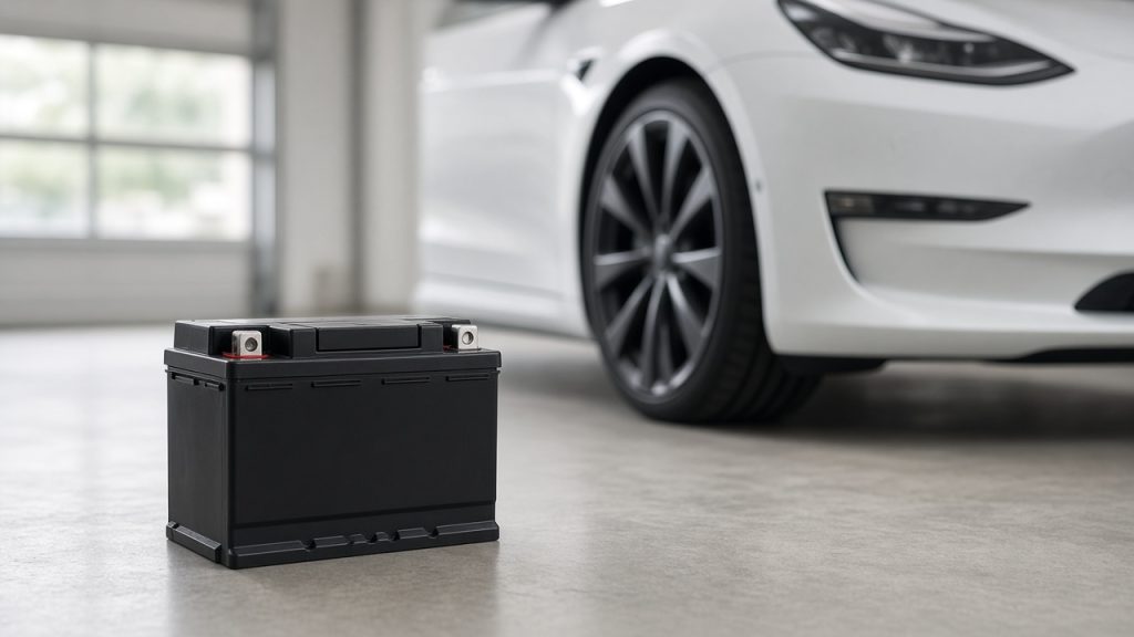 Стартовий акумулятор Tesla: коли «Replace battery» і як замінити